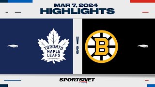 NHL Highlights | Maple Leafs vs. Bruins - March 7, 2024