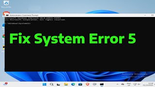 How To Fix System Error 5 Has Occurred, Access is Denied in Windows