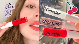 NEW SHADES of Glossier Lip Gloss! REVIEW + SWATCHES 🍒