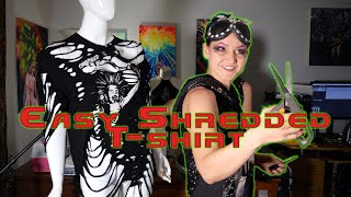 Easy Shredded T Shirt Tutorial No Sew