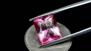 GLC Certified 5.33ct Natural Baguette  Pink Topaz Brazil