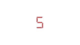 5-Second Timer | Red Digital On White Background