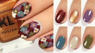 Retro Floral Nails + KL Polish 70's Vibe Live Swatches!