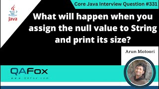 Assign the null value to string and print its size (Core Java Interview Question #331)