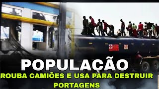 População invadiu uma empresa retirou camiões para uso na destruição de portagens