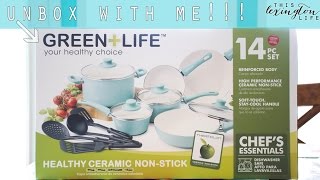 Unboxing My New GreenLife Soft Grip 14pc Ceramic Non-Stick Cookware Set, Turquoise