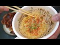 nissin donbei tempura soba instant noodle soup bowl l u0026l hawaiian bbq beef chicken u0026 katsu asmr