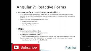 Angular 7 Tutorial - FormBuilder in Model-driven Forms reactive forms