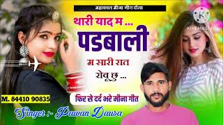 थारी याद म पडबाली म सारी रात रोवू छु new meena geet sad 😢 song #singer Pawan DAUSA (2025)