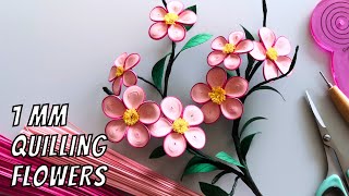 Creating Stunning Quilled Cherry Blossoms with 1mm Paper Strips | A Step-by-Step Tutorial