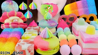 【ASMR】【咀嚼音】マシュマロゼリーケーキ,グミッツェル,トゥンカロン,リキュールキャンディ,花あわ雪,メレンゲクッキー,リキュールキャンディ,ラムネ