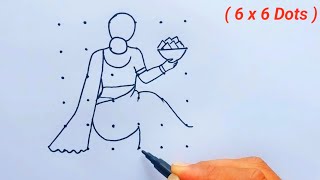 Holi drawing | How to draw a girl Backside with holi (6*6) | Holi rangoli | Holi rangoli design