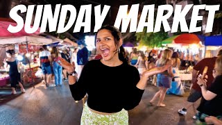 Experiencing the Sunday Night Market in Chiang Mai Thailand | DELICIOUS FOOD 🇹🇭