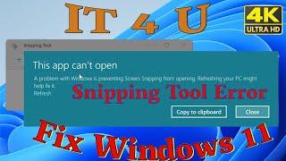 How to fix Snipping Tool not loading error on Windows 11 November 2021