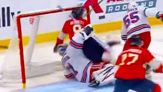 Igor Shesterkin Sam Bennett Collision From Ryan Lindgren | Rangers vs Panthers 2024 NHL Highlights