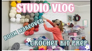 Small Biz Vlog✂️Prepping Crochet Kits for Testers, 🌸Craft Room Makeover