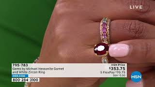 Gems by Michael Sterling Silver Hessonite Garnet and Whi...