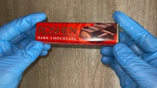 ROSHEN dark chocolate — presentation, unboxing, ASMR and crushing