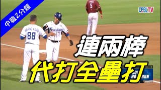 【中職2分鐘】8/9 恐怖邦邦來了！連兩棒代打全壘打！