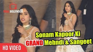 Gorgeous Janhvi Kapoor At Sonam Kapoor-Anand Ahuja's Sangeet | GRAND PARTY