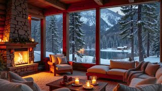 Soothing Piano Music \u0026 Fireplace Sounds in a Snow Fall Day ❄️ 🔥 Smooth Piano Music for Work, Relax