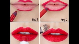 How to apply Lipstick Perfectly | Application of Red Lipstick for beginners - HOWTO's