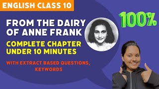 Class 10th CBSE English - Anne Frank under 10 minutes(Boost your score series)