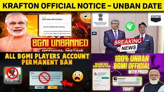 😱 BIG NEWS ! Krafton Notice On Bgmi ID ban | Bgmi Ban in India | Bgmi Unban News - Bgmi Ban