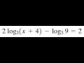 2log[3,x+4]-log[3,9]=2