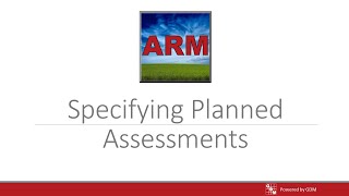 Specifying Planned Assessments