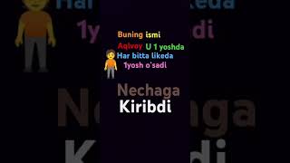 Obuna boling ✅ necha yoshga kiribdi? 😁 #rec #top #recommended #editor