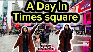 আমেরিকার টাইমস স্কয়ারে একদিন♥️। a day in times square in usa. student. #vlog