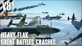 Huge Plane Formations VS Heavy Flak V81 | IL-2 Sturmovik Flight Simulator Crashes