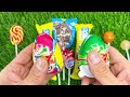 satisfying video asmr lollipops candy unboxing video asmr opening video and chocolate gummy candy