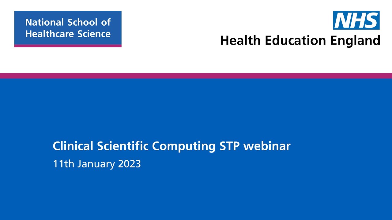 Clinical Scientific Computing Stp Webinar Youtube