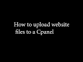 How to upload website files to Cpanel