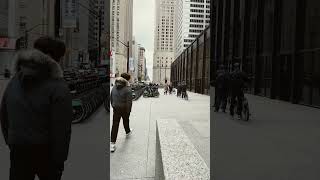 Toronto Bike Riders having to que up just to park their bikes.