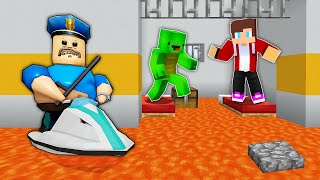JJ and Mikey in ROBLOX LAVA BARRY'S PRISON CHALLENGE in Minecraft / Maizen animation