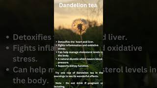 Dandelion tea - for heart and liver health #healthtips #herbalmedicine #teatime #cholesterol