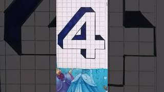easy 3d number 4 drawing #shortsfeed