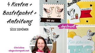 Kartenkurs – 4 kreative Karten mit Bastelpaket \u0026 Prämien sichern! Stampin‘ Up! Süsse Möwen