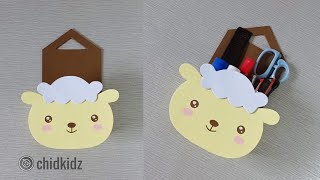 Kawaii Cute Sheep Hanging Rack Cardboard DIY [ 5 Minute Craft ]