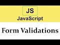 #27 Form Validations in JavaScript part 2  2019