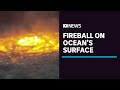 Blazing fire on ocean surface due to gas leak extinguished in Gulf of Mexico | ABC News