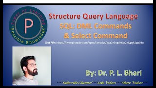 10. SQL: DML Command & Select Command