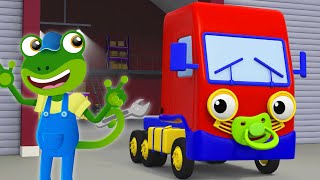 Baby Truck Wheels On The Bus Song | Nursery Rhymes & Kids Songs | Gecko's Garage