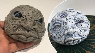 Sculpting a grumpy Moon out of POLYMER CLAY