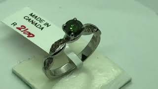 15. 14K Gold Green Diamond (0.42ct) Diamond (0.15ct) Ring