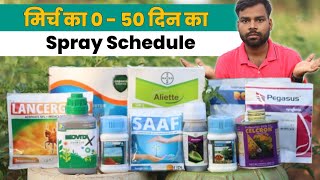 मिर्च का 0 - 50 दिन की Spray Schedule | Chilli Spray Schedule 💯