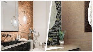 75 Matchstick Tile And Limestone Tile Powder Room Design Ideas You'll Love 🔴